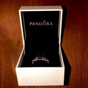 PANDORA Ring Vibrant Black Crystal Sterling Silver